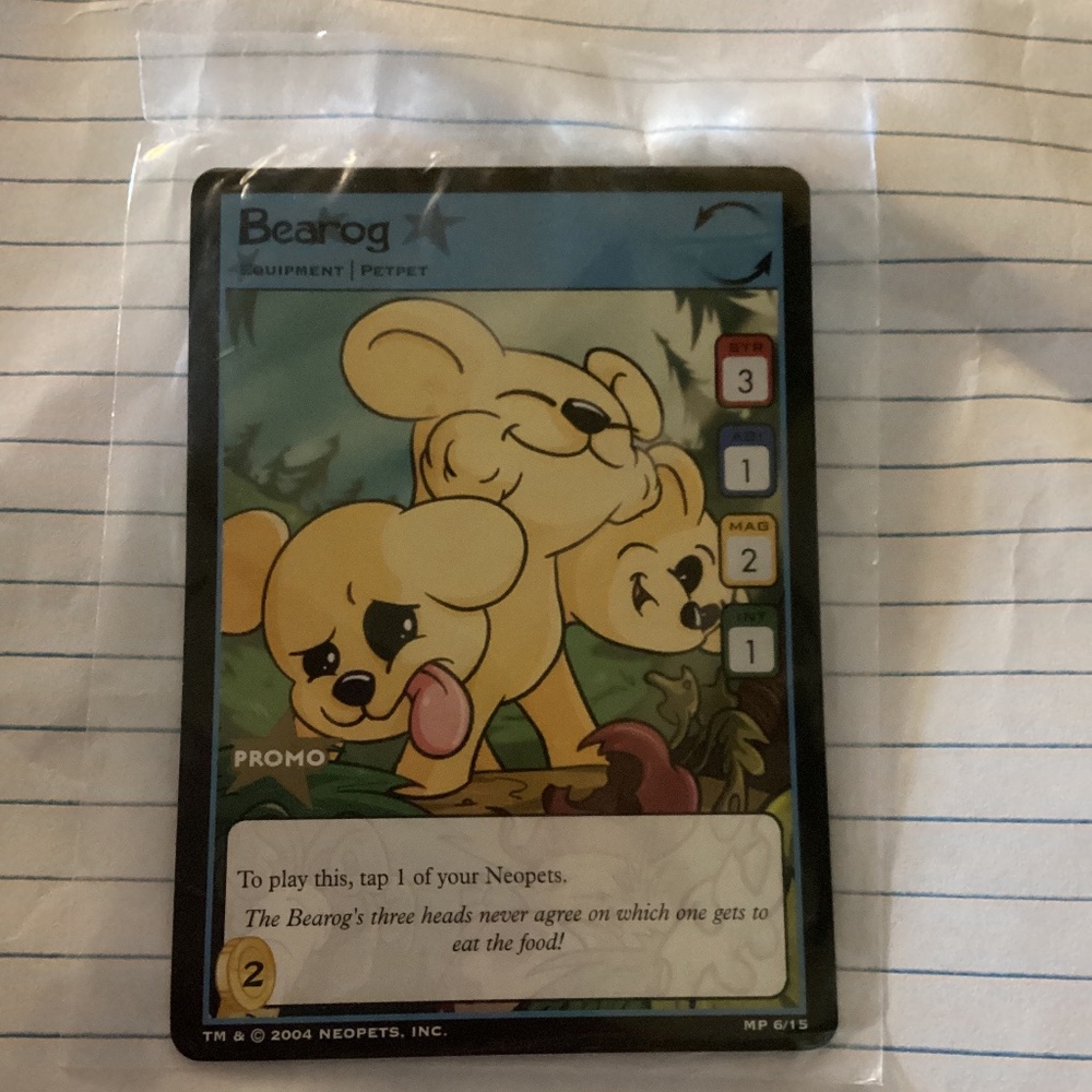 Neopets BEAROG Promo Card #MP 6/15 2004